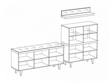 Композиция Kristal 1 242X24/44X165 CM