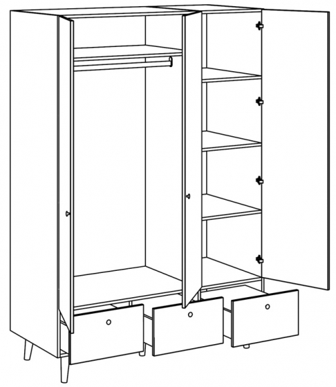 Шкаф Frida 135X60X197 CM 3