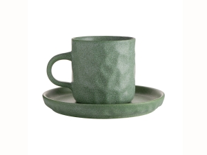 Чашка с блюдцем Old Clay, зеленая 250мл