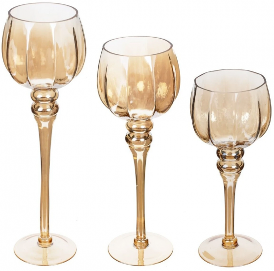 Набор из трёх подсвечников Madalena 13X13X40 / 13X13X35 / 13X13X30 CM 1