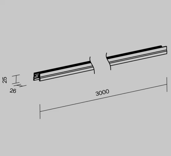 Профиль уличной трековой системы Elasity IP 300X3X3 CM 8