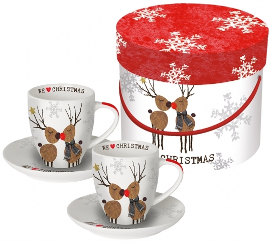Набор чашек для эспрессо в подарочной упаковке We love Christmas 1