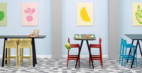 Стул пластиковый барный Volt 49X48X100 CM 4