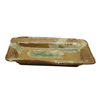 Блюдо прямоугольное 25*15 см h3,5 см Light Brown Spots Sea Wave Frutti di Mare P.L. [1]