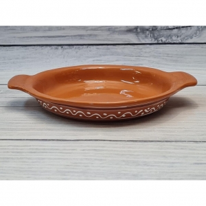 Блюдо круглое d 21,5 см h3,5 см с ручками 300 мл "Псковский" керамика ПГ [6]