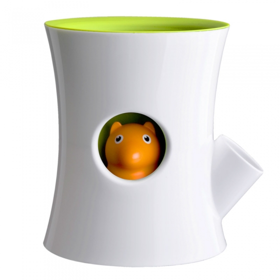 Горшок самополивающийся log&squirrel белый/зеленый 2