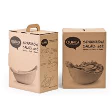 Салатница с ложками sparrow белая 5