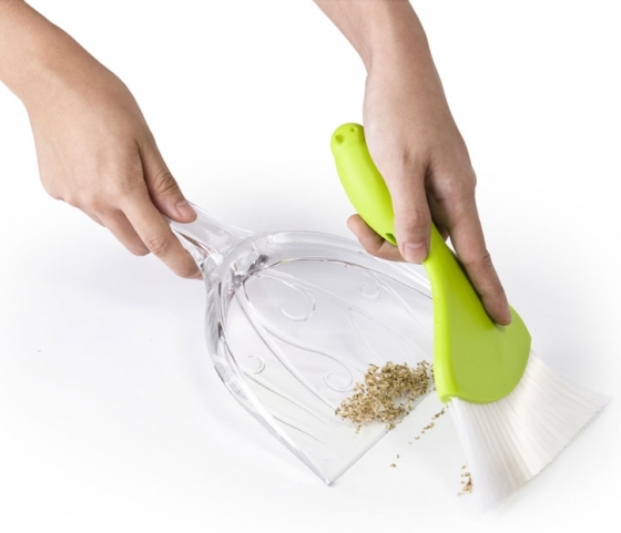 Совок для уборки крошек sparrow прозрачно/зеленый 1