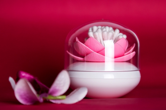 Контейнер для хранения ватных палочек lotus белый/розовый 3