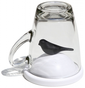 Чашка с крышкой Sparrow 200 ml белая с черным
