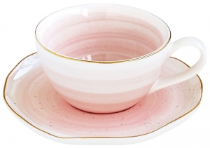 Чашка с блюдцем Artesanal 250 ml розовая