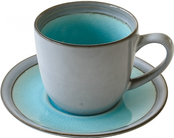 Чашка с блюдцем Origin 240 ml голубая 1
