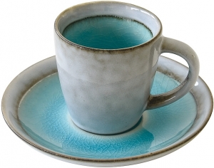 Чашка с блюдцем для кофе Origin 75 ml голубая