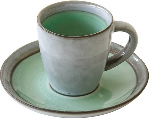 Чашка с блюдцем для кофе Origin 75 ml салатовая