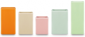 Набор из 5 мини-ваз 3X3X8 / 4X3X6 / 4X3X6 / 4X3X5 / 3X3X4 CM