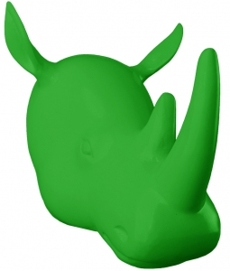 Голова носорога 20X17X20 CM зелёная