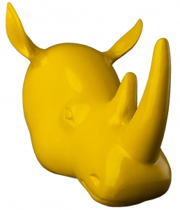 Голова носорога 20X17X20 CM жёлтая