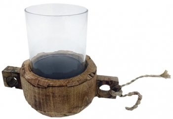 Подсвечник из манго и стекла Fcs 23X14X19 CM