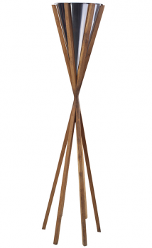 Свеча на подставке из тика и стали Vega 48X48X159 CM