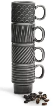 Набор 4 кружек для эспрессо Coffee & More 100 ml