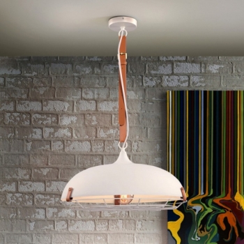 Подвесной светильник на кожаном ремне Nomade 45X45X80-130 CM белый