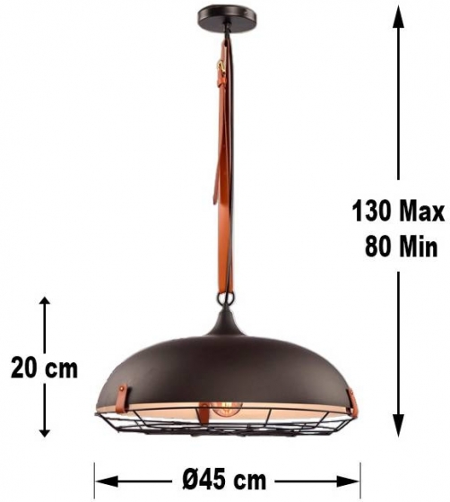 Подвесной светильник на кожаном ремне Nomade 45X45X80-130 CM чёрный 4