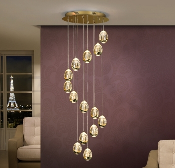 Подвесной светодиодный светильник 14 LED Rocio 50X50X100-300 CM золотой цвет