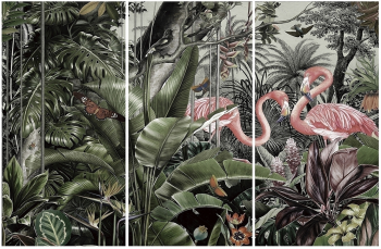 Триптих на стекле Flamencos 180X120 CM