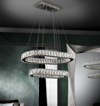 Двухъярусная люстра Diva Oval LED 61X31X50 CM