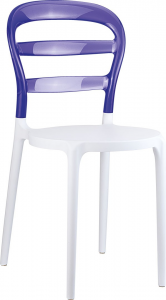 Стул пластиковый Miss Bibi 42X50X85 CM бело-фиолетовый