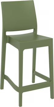 Стул пластиковый полубарный Maya 45X50X98 CM бежевый