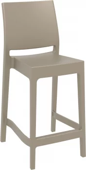 Стул пластиковый полубарный Maya 45X50X98 CM бежевый