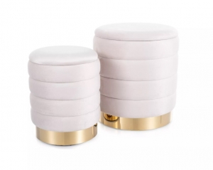 Комплект Signal BRITTA Velvet (2 пуфа) светло-бежевый