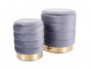 Комплект Signal BRITTA Velvet (2 пуфа) серый