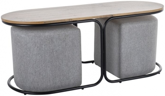 Комплект столика с пуфами Dual 120X50X49 CM 1