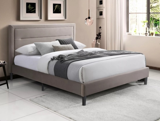 Кровать Signal MALAGA Velvet Bluvel 40 (темно-бежевый/черный) 140/200 1