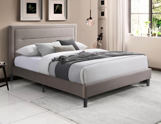 Кровать Signal MALAGA Velvet Bluvel 40 (темно-бежевый/черный) 160/200 1