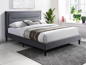 Кровать Signal MALAGA Velvet Bluvel 14 (серый/черный) 160/200