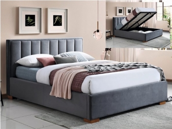 Кровать SIGNAL MARANI Velvet Bluvel 14 160/200 (серый/дуб)