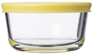 Контейнер для еды стеклянный 236 ml жёлтый