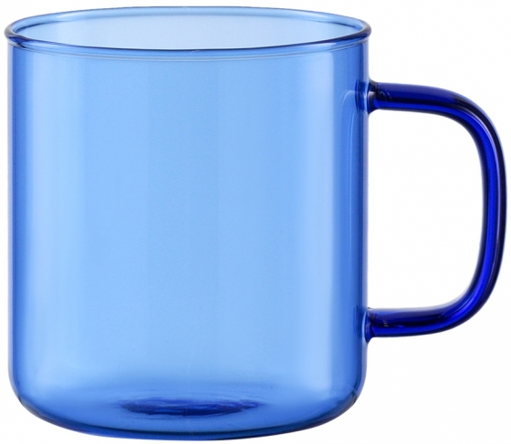 Чашка стеклянная Color 350 ml синяя 1