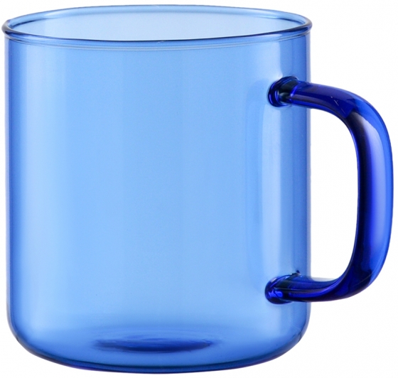 Чашка стеклянная Color 350 ml синяя 2