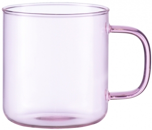 Чашка стеклянная Color 350 ml розовая