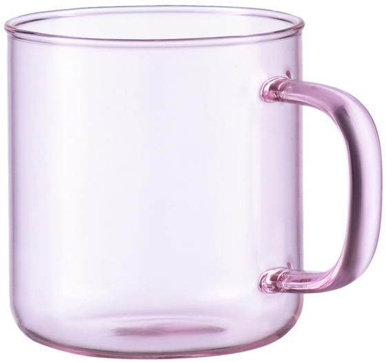 Чашка стеклянная Color 350 ml розовая 3