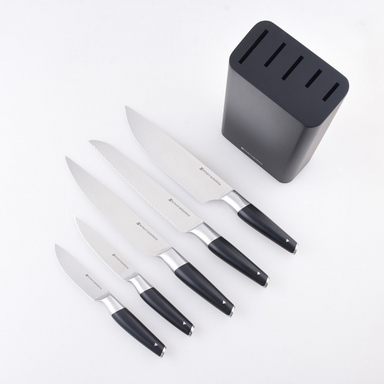 Набор ножей кухонных с подставкой prime, 5 шт., черный 4
