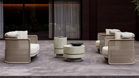 Столик бетонный Miura 60X60X40 CM 2