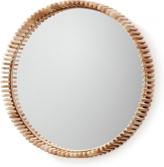 Круглое зеркало в раме из тика Polke Ø85 CM 1