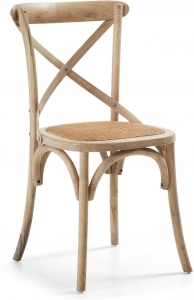 Деревянный стул с сидушкой из ротанга Alsie 50X52X88 CM