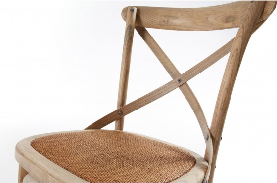 Деревянный стул с сидушкой из ротанга Alsie 50X52X88 CM 4
