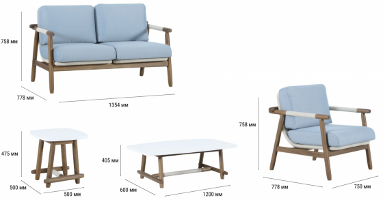 Комплект лаунж-мебели на четыре персоны Apoyo 12